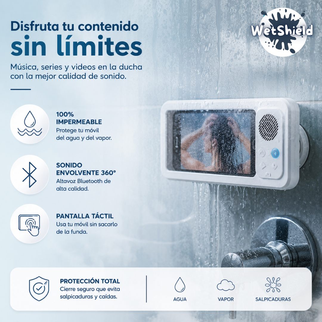 Funda Impermeable para Teléfono con Altavoz Bluetooth